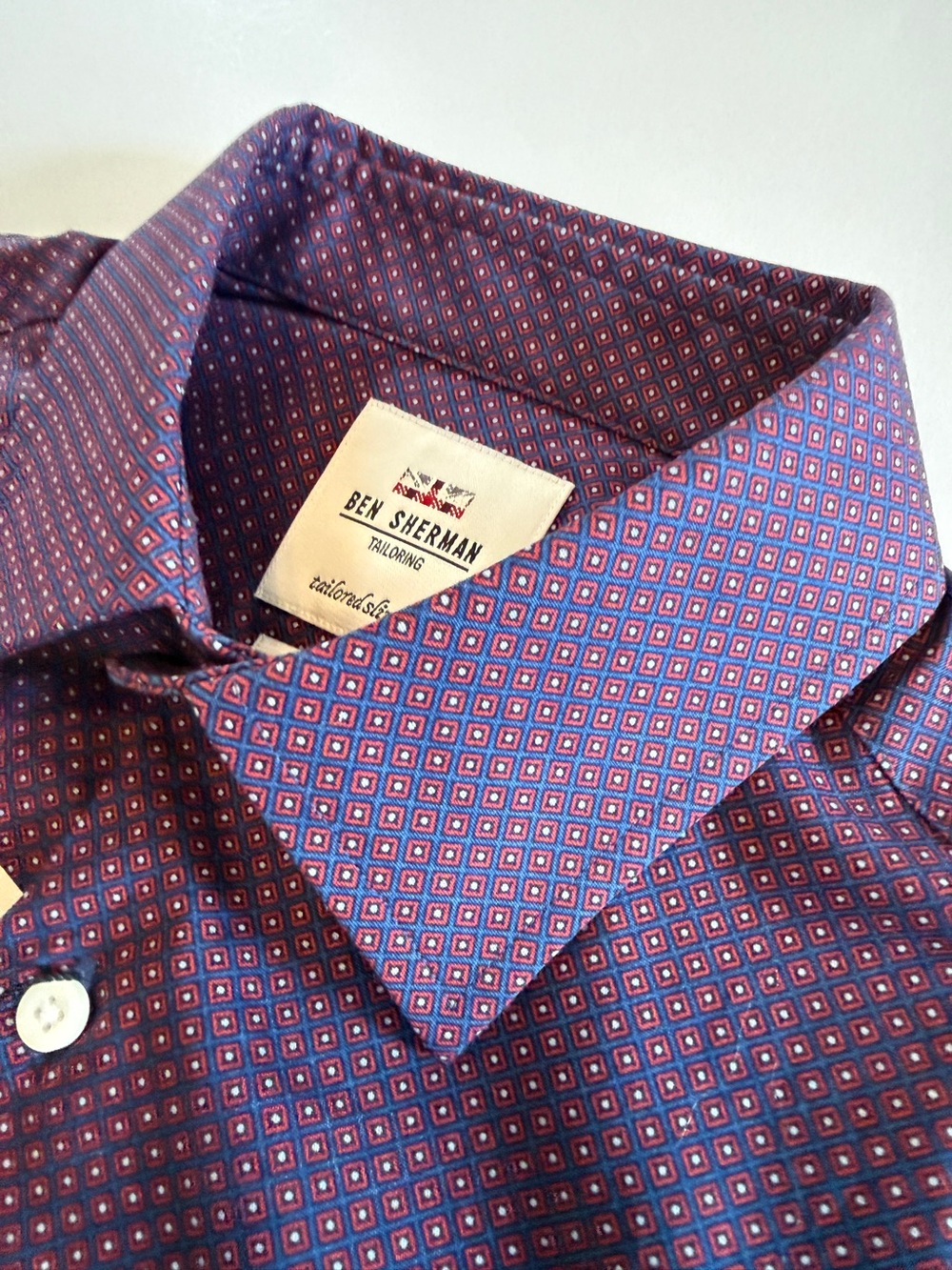 Ben Sherman Tailoring NWT Slim Fit Geometric Shirt 15 32/33